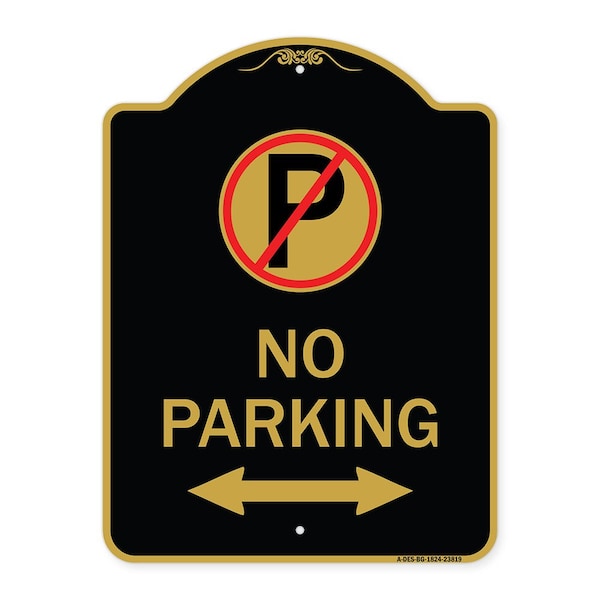 Signmission No Parking No Parking & Arrow Pointing Left & Right Heavy-Gauge Alum Sign, 18" x 24", BG-1824-23819 A-DES-BG-1824-23819 - main